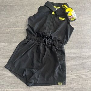 Justice Girls PAC Man Sleeveless Zip-Up Romper Black Size XS (5/6)